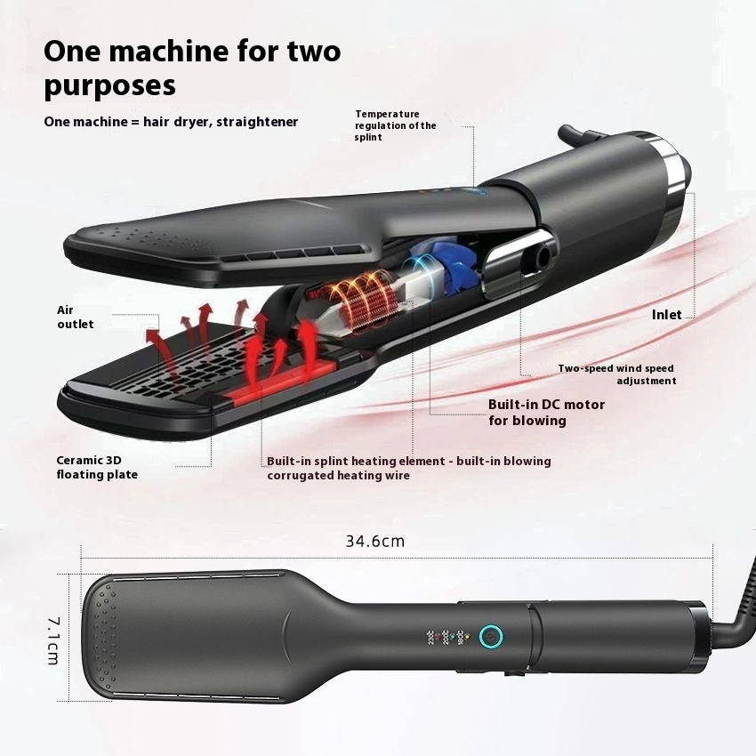 HKM-664787 Two-in-One Hair Dryer and Straightener for Wet and Dry Use - 300W Dual-Function Electric Styling Tool