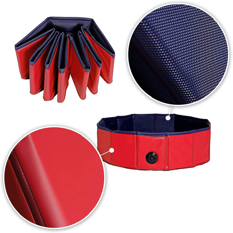 HKM-786131 Foldable Portable Pet Bath Pool for Dogs and Cats - Easy Storage and Quick Setup, Slip-Resistant PVC Material
