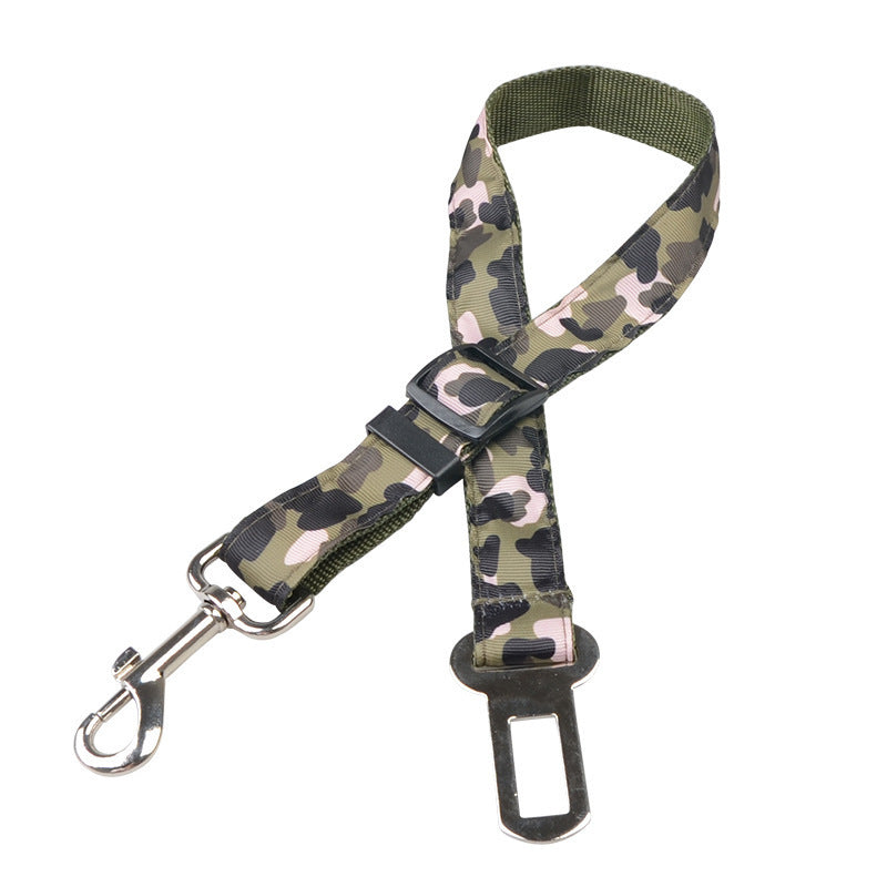 HKM-921619 Blue Camouflage Pet Retractable Safety Rope - 2.5m Polyester Fiber Traction Lead