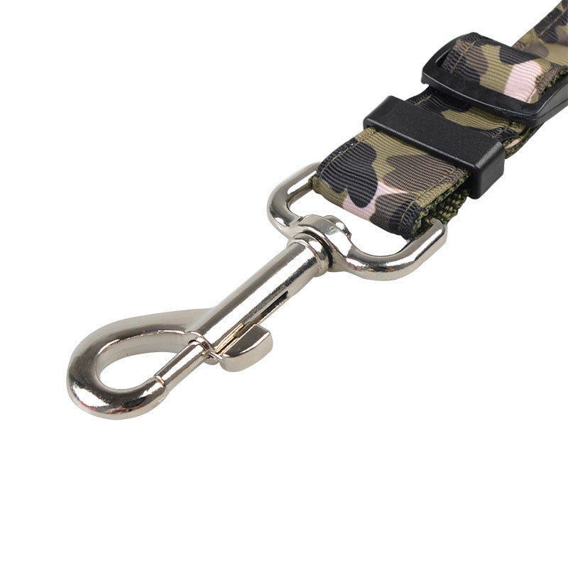 HKM-921619 Blue Camouflage Pet Retractable Safety Rope - 2.5m Polyester Fiber Traction Lead