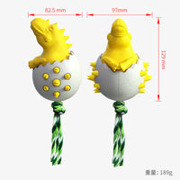 HKM-295059 Durable Rubber Dog Chew Toy with Rope for Aggressive Chewers - Interactive Fetch Tool