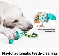 HKM-295059 Durable Rubber Dog Chew Toy with Rope for Aggressive Chewers - Interactive Fetch Tool