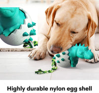 HKM-295059 Durable Rubber Dog Chew Toy with Rope for Aggressive Chewers - Interactive Fetch Tool