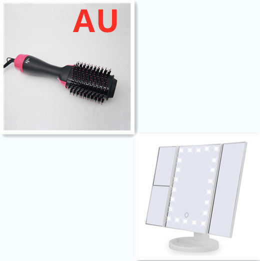 HKM-630867 Three-in-One Hot Air Comb for Easy Hair Drying, Curling, and Straightening in Pink, 1000W with 360-Degree Rotating Power Cord