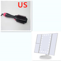 HKM-630867 Three-in-One Hot Air Comb for Easy Hair Drying, Curling, and Straightening in Pink, 1000W with 360-Degree Rotating Power Cord