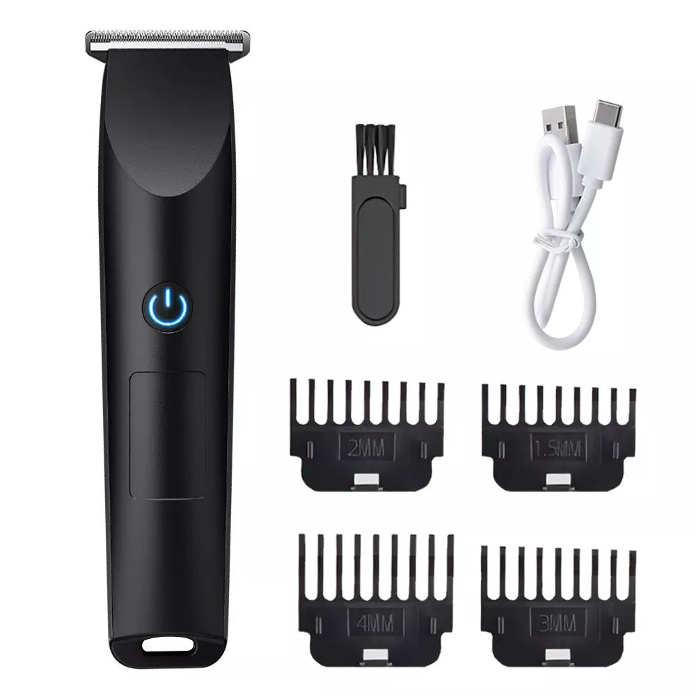 HKM-629203 Rechargeable Men's Electric Beard Trimmer with R-shaped Blade for Safe Shaving