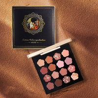 HKM-326547 16-Color Eyeshadow Palette with Matte, Shimmer, and Glitter Finishes
