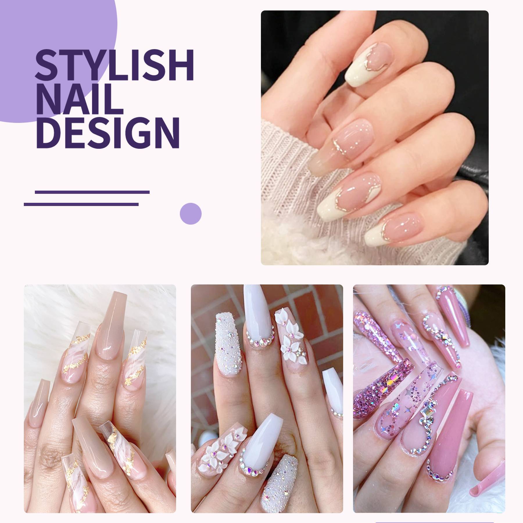 HKM-546131 Acrylic Nail Kit with 4 Colors of Powder, Monomer, and Tools for Nail Art and DIY Extensions