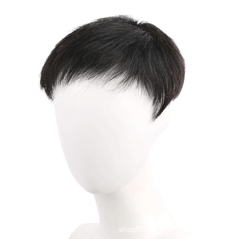 HKM-667091 Men's Natural Real Hair Short Wig - Breathable Design for All Skin Tones and Face Shapes