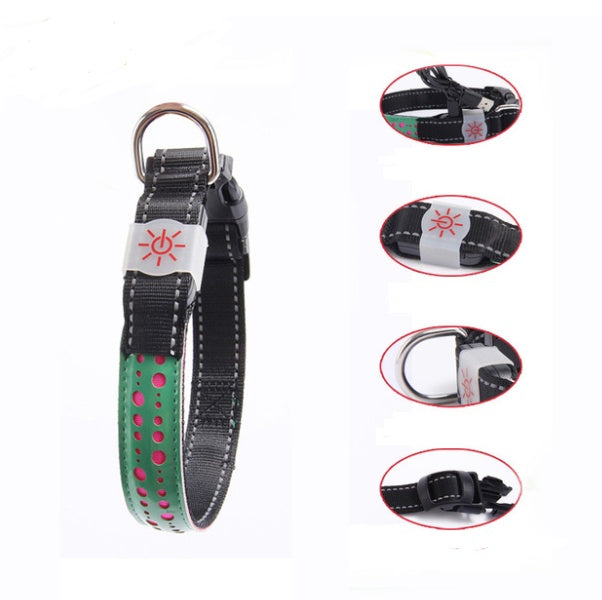 HKM-769811 LED Dog Collar with USB Rechargeable Light - Adjustable Sizes 40cm, 50cm, 60cm