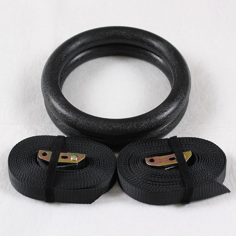 HKM-198739 Adjustable ABS Fitness Rings with Strap Loops for CrossFit and Gymnastics Training