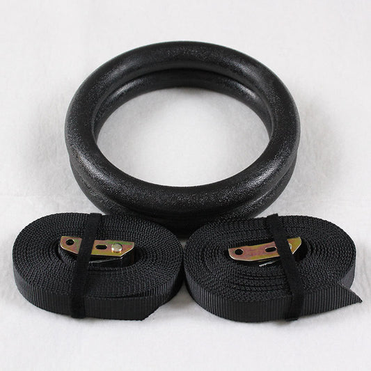 HKM-198739 Adjustable ABS Fitness Rings with Strap Loops for CrossFit and Gymnastics Training
