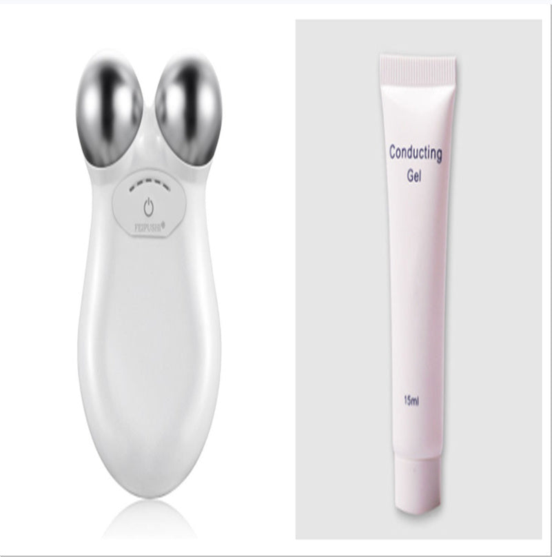 HKM-759635 Microcurrent Facial Lifting Device for Skin Rejuvenation and Firming, Model HS-858, Rechargeable with Massage Oil Included