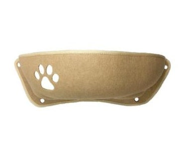HKM-677715 Crescent-Shaped Cat Litter Box with Suction Cups and Velvet Pad for All Seasons