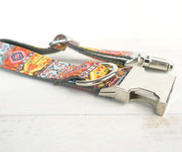 HKM-885395 Comfortable Polyester Dog Collar in Orange and Blue - Multiple Sizes Available