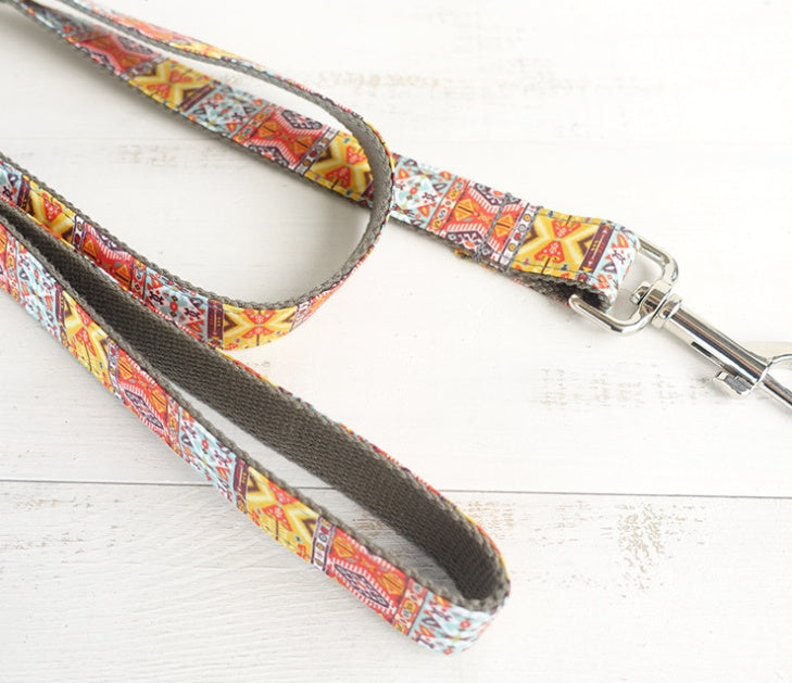 HKM-885395 Comfortable Polyester Dog Collar in Orange and Blue - Multiple Sizes Available