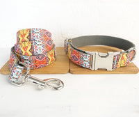 HKM-885395 Comfortable Polyester Dog Collar in Orange and Blue - Multiple Sizes Available