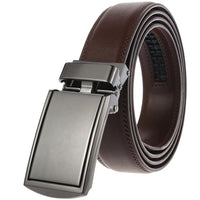 HKM-984851 Genuine Leather Buckle Ratchet Belt for Men - Size LY33-1550-1