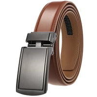 HKM-984851 Genuine Leather Buckle Ratchet Belt for Men - Size LY33-1550-1