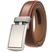 HKM-984851 Genuine Leather Buckle Ratchet Belt for Men - Size LY33-1550-1