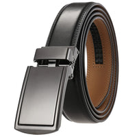 HKM-984851 Genuine Leather Buckle Ratchet Belt for Men - Size LY33-1550-1