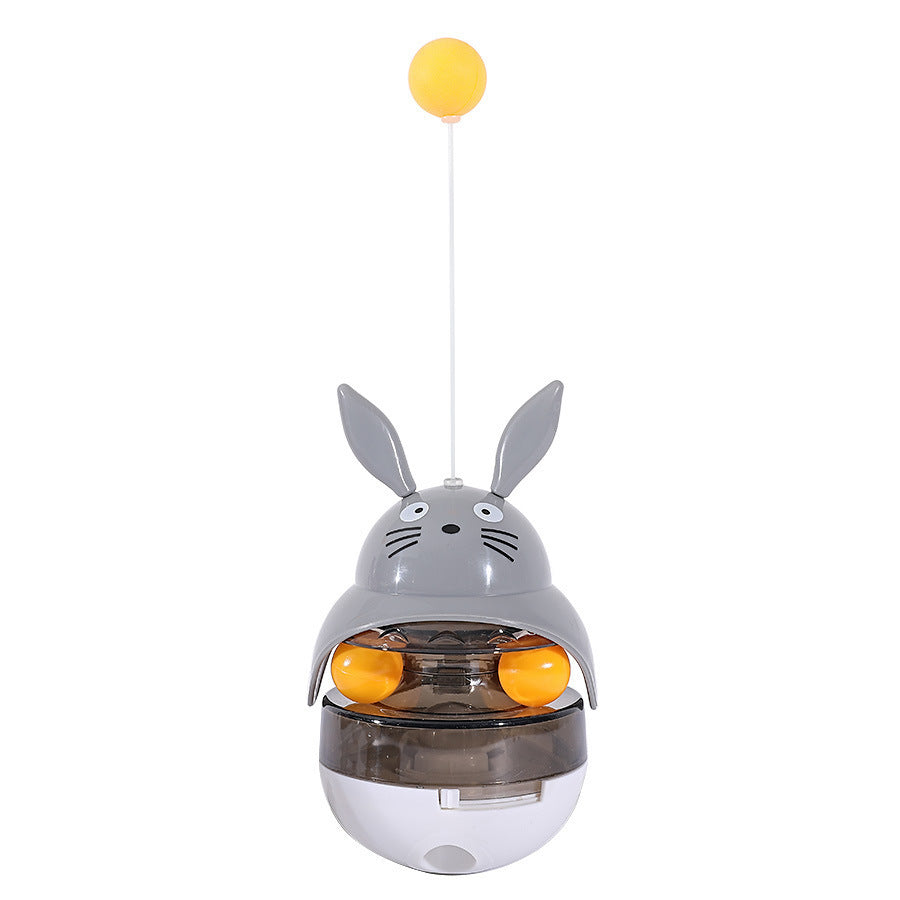 HKM-422675 Interactive Cat Feeder Toy with Sounding Bell for Indoor Play and Feeding