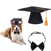 HKM-405907 Creative Graduation Hat and Bow Tie Outfit for Small Pets