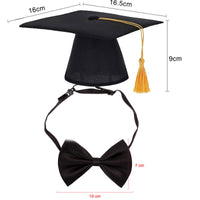 HKM-405907 Creative Graduation Hat and Bow Tie Outfit for Small Pets
