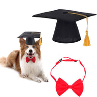HKM-405907 Creative Graduation Hat and Bow Tie Outfit for Small Pets