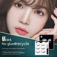 HKM-336915 Magnetic Eyelash Set with Liquid Eyeliner - Five Pairs of Glue-Free Lashes in Various Styles
