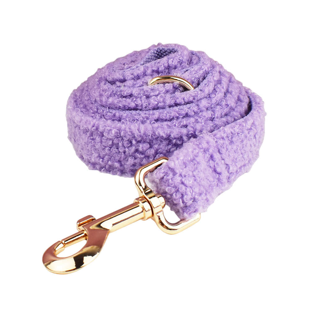 HKM-702611 Purple Dog Four-Piece Set: Collar, Leash, Bow, and Vest for Small Pets