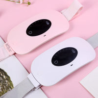 HKM-231379 Electric Heating and Vibration Massage Belt for Waist Support, Adjustable Temperature 40-65°C, ABS Material, Pink or White Options