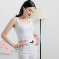 HKM-231379 Electric Heating and Vibration Massage Belt for Waist Support, Adjustable Temperature 40-65°C, ABS Material, Pink or White Options