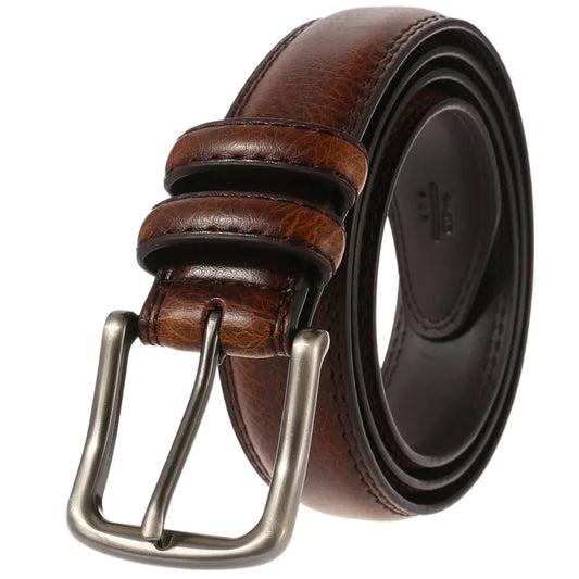 HKM-458259 Casual Two-Layer Leather Pin Buckle Belt - 3.2CM Width, Style LY32-22348
