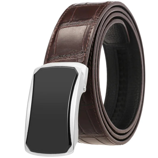 HKM-031123 Business Casual Stainless Steel Belt with Patch Buckle for Men - Model LY36-61317-8