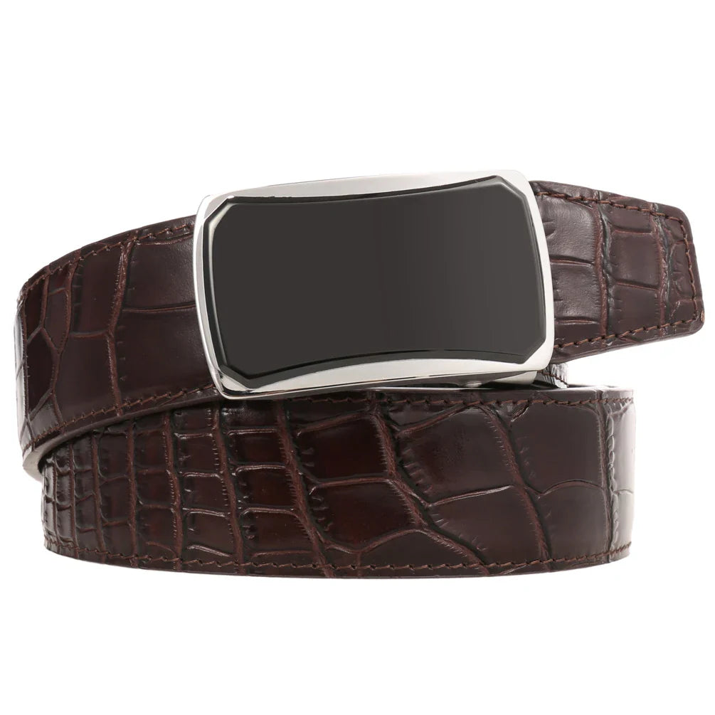 HKM-031123 Business Casual Stainless Steel Belt with Patch Buckle for Men - Model LY36-61317-8