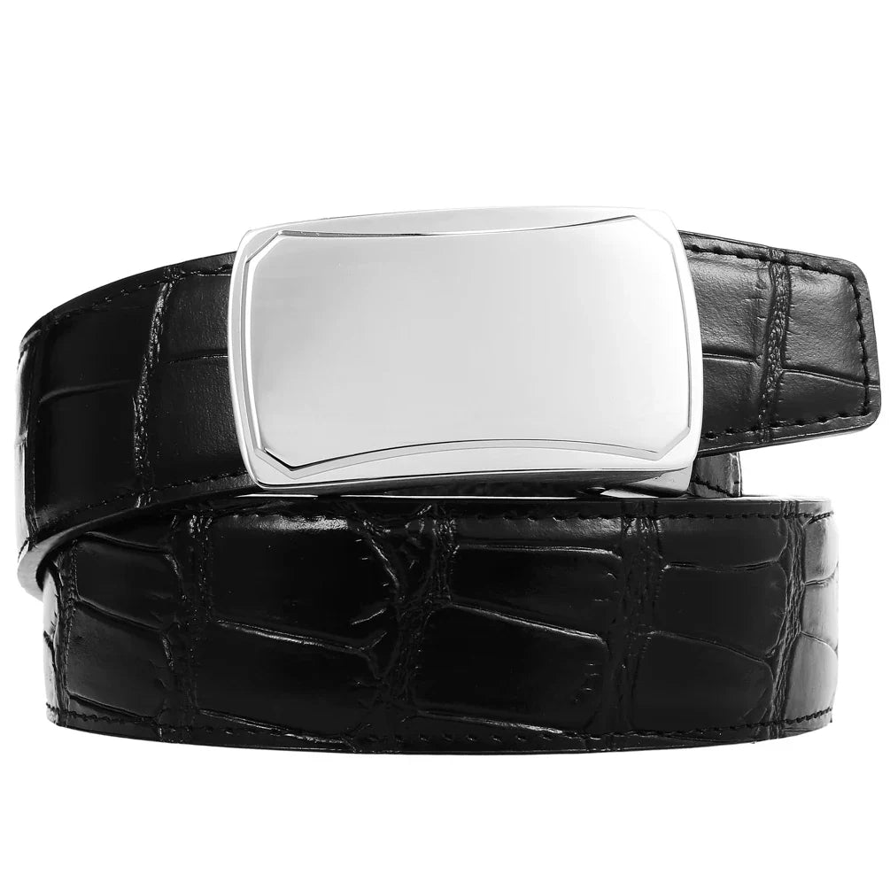 HKM-031123 Business Casual Stainless Steel Belt with Patch Buckle for Men - Model LY36-61317-8
