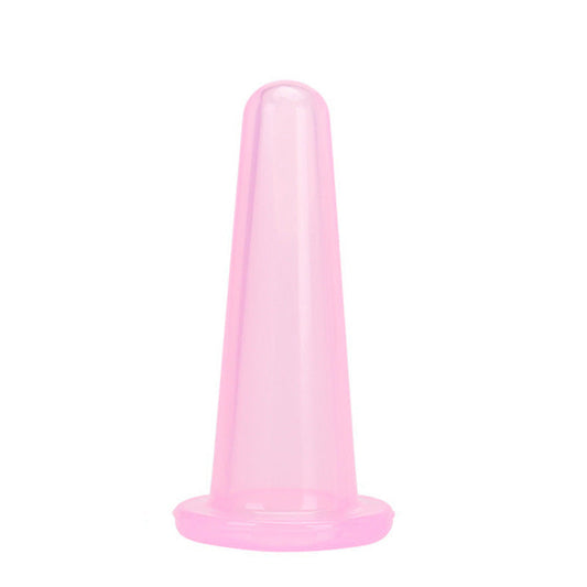 HKM-181011 Silicone Facial Cupping Massage Device for Moisture Absorption - Pink, 37mm Diameter, 80mm Height