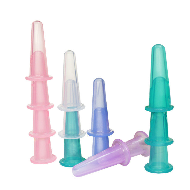 HKM-181011 Silicone Facial Cupping Massage Device for Moisture Absorption - Pink, 37mm Diameter, 80mm Height
