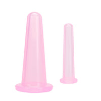 HKM-181011 Silicone Facial Cupping Massage Device for Moisture Absorption - Pink, 37mm Diameter, 80mm Height