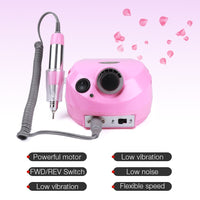 HKM-900819 Electric Nail Polisher Drill Kit with Foot Switch and Six Nail Bits, 0-35000RPM, for Manicure and Pedicure