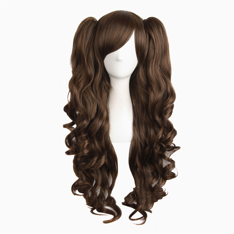HKM-085331 Medium Long Double Ponytail Anime Character Wig Set - High Temperature Wire, Suitable for Any Skin Tone and Face Shape