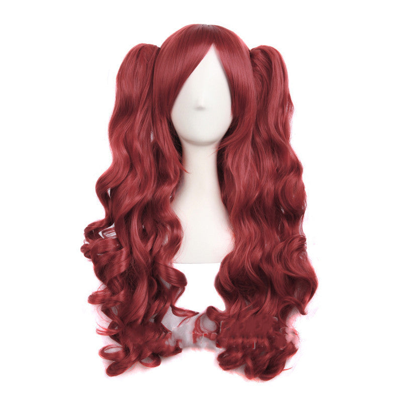 HKM-085331 Medium Long Double Ponytail Anime Character Wig Set - High Temperature Wire, Suitable for Any Skin Tone and Face Shape