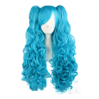 HKM-085331 Medium Long Double Ponytail Anime Character Wig Set - High Temperature Wire, Suitable for Any Skin Tone and Face Shape
