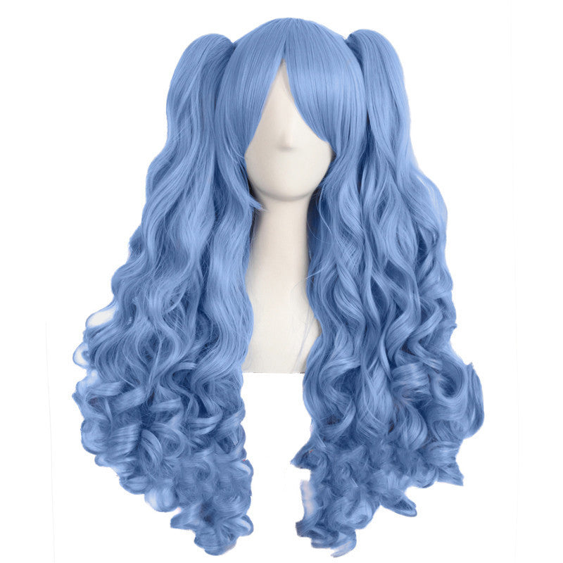 HKM-085331 Medium Long Double Ponytail Anime Character Wig Set - High Temperature Wire, Suitable for Any Skin Tone and Face Shape
