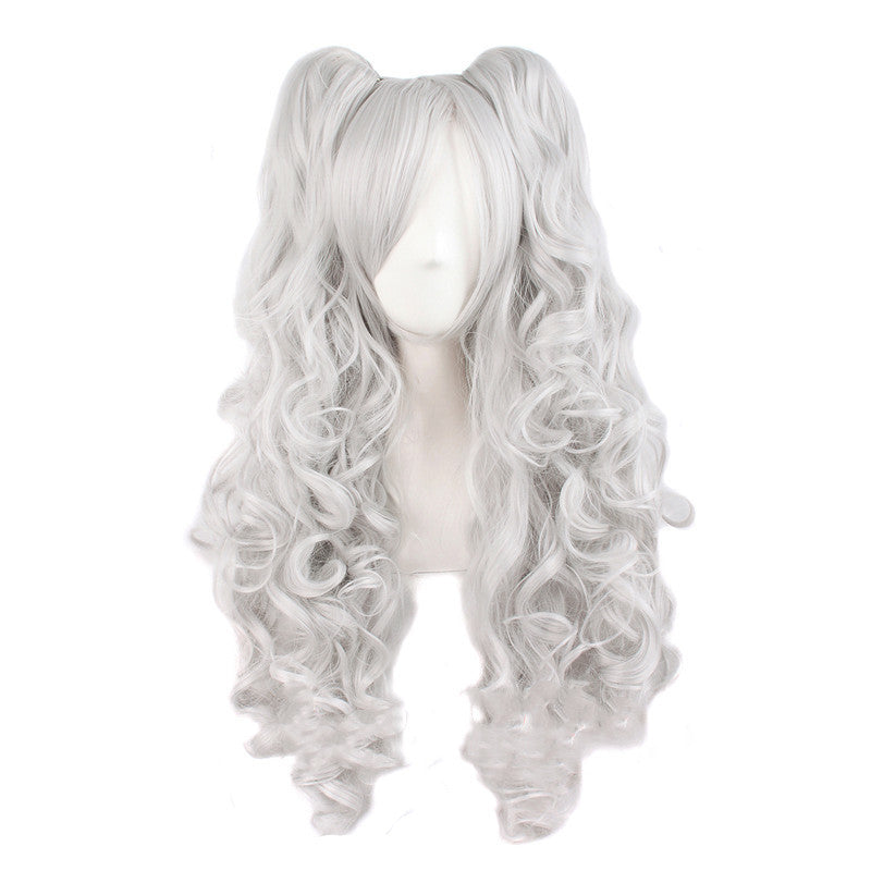 HKM-085331 Medium Long Double Ponytail Anime Character Wig Set - High Temperature Wire, Suitable for Any Skin Tone and Face Shape