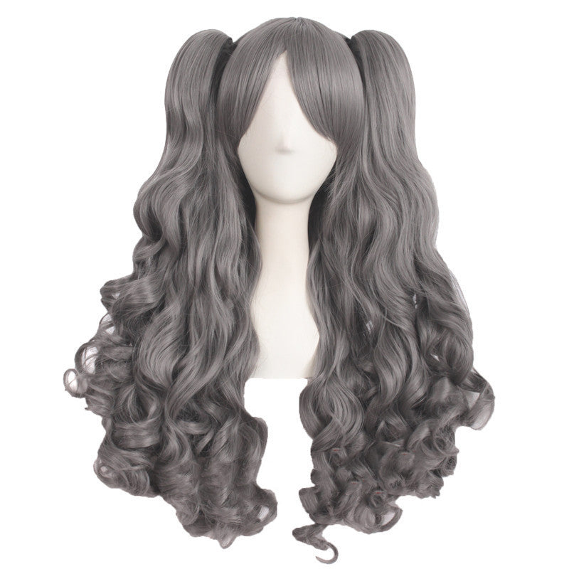HKM-085331 Medium Long Double Ponytail Anime Character Wig Set - High Temperature Wire, Suitable for Any Skin Tone and Face Shape