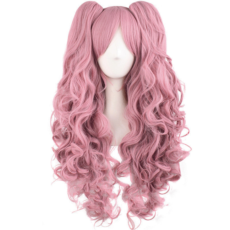 HKM-085331 Medium Long Double Ponytail Anime Character Wig Set - High Temperature Wire, Suitable for Any Skin Tone and Face Shape