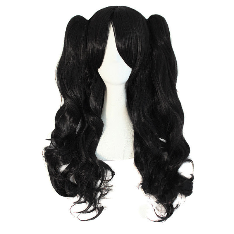 HKM-085331 Medium Long Double Ponytail Anime Character Wig Set - High Temperature Wire, Suitable for Any Skin Tone and Face Shape