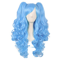 HKM-085331 Medium Long Double Ponytail Anime Character Wig Set - High Temperature Wire, Suitable for Any Skin Tone and Face Shape